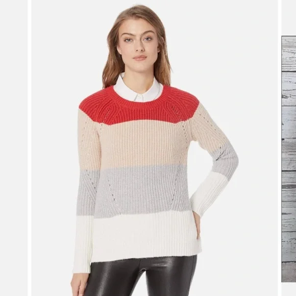 Lucky Brand Crewneck Pointelle Sweater - Picture 4 of 11